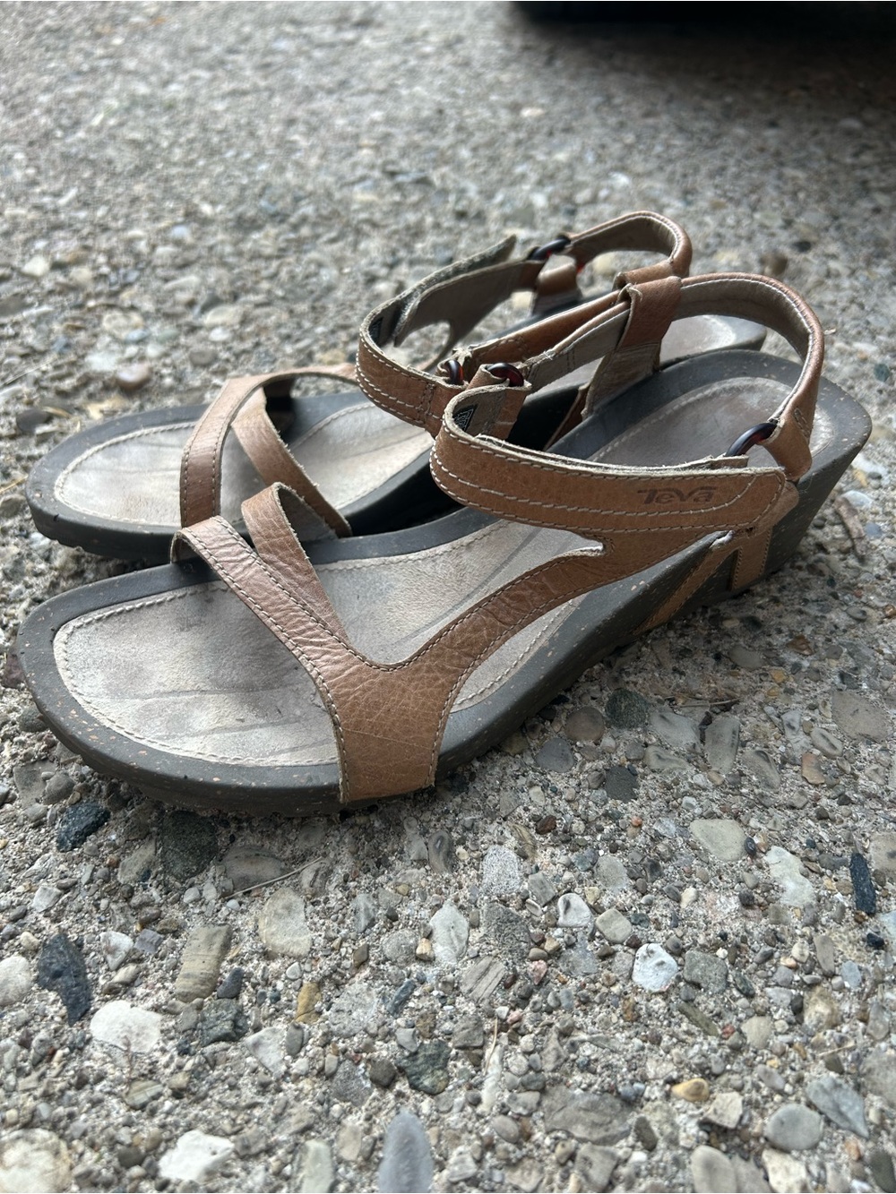 Teva Brown Women's Comfort Strappy Wedge Sandals Size 10